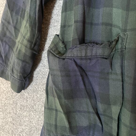 Polo Ralph Lauren Robe Mens Small/Medium Green Black Watch Plaid Tartan Vtg - Picture 12 of 13